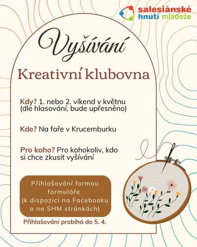 Kreativní klubovna vyšívání 2026 Kreativní klubovna vyšívání 2026